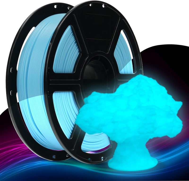 FLASHFORGE Rapid PLA Filament 1.75mm Luminous Blue, 500mm/s High Speed Printing, Glow in The Dark 3D Printer Filament 1kg Spool, Dimensional Accuracy +/- 0.02mm, Brilliant, Long-Lasting Glow - Image 1